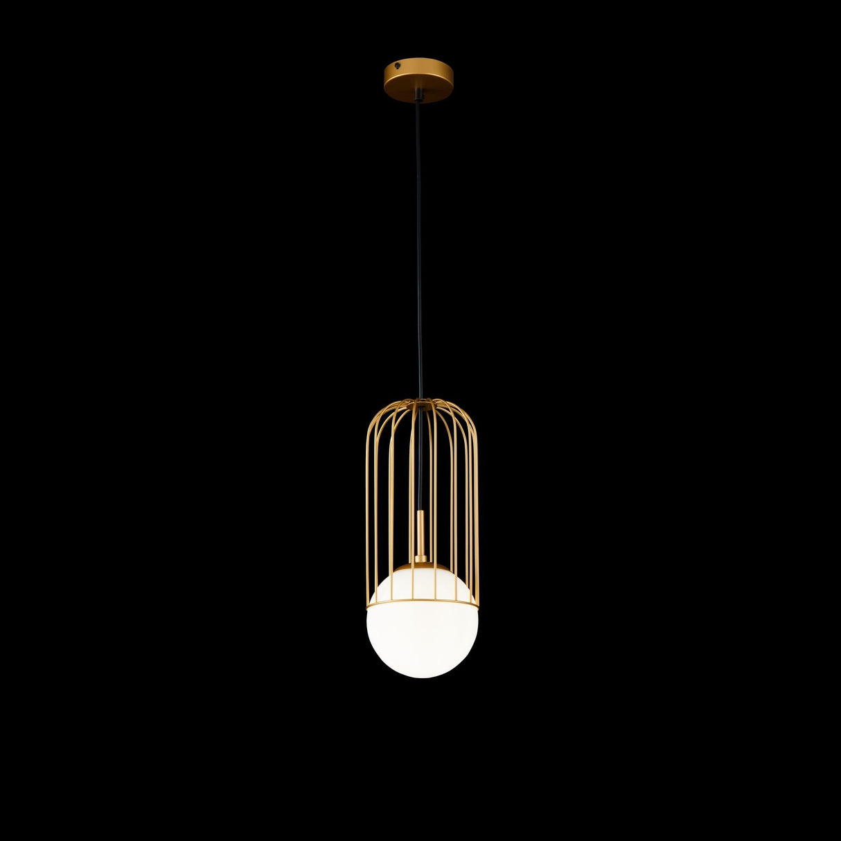 Golden Glow Pendant Light with Glass Shade