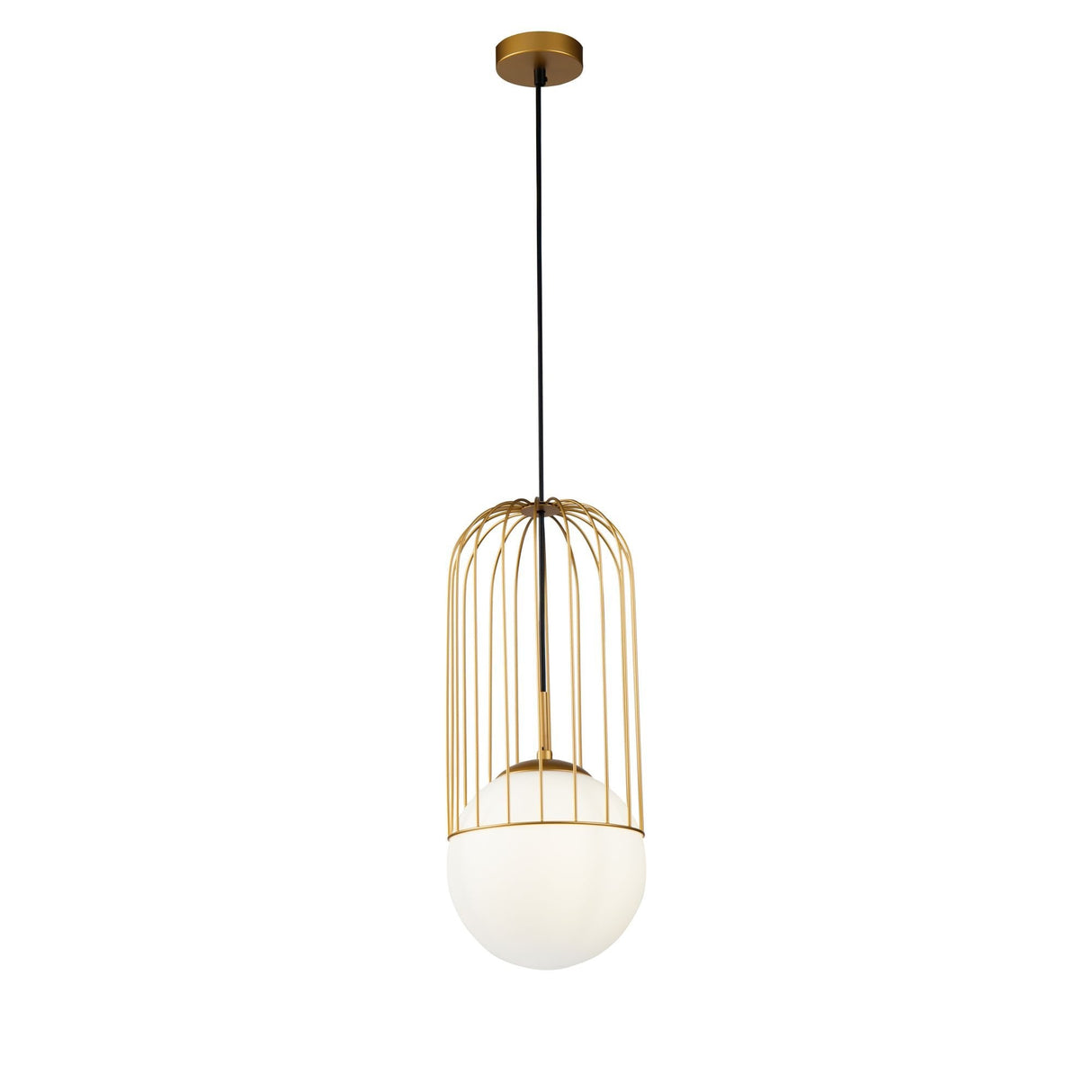 Elegant Telford Gold Metal Pendant Light with Glass Shade