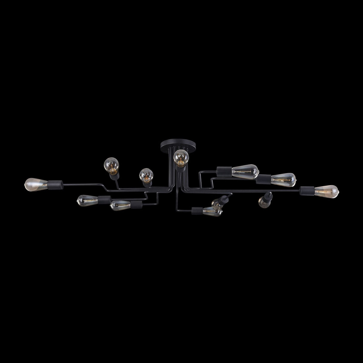 Gilbert Matte Black Metal Ceiling Fixture - 12 x 60W E27 Bulb Capacity