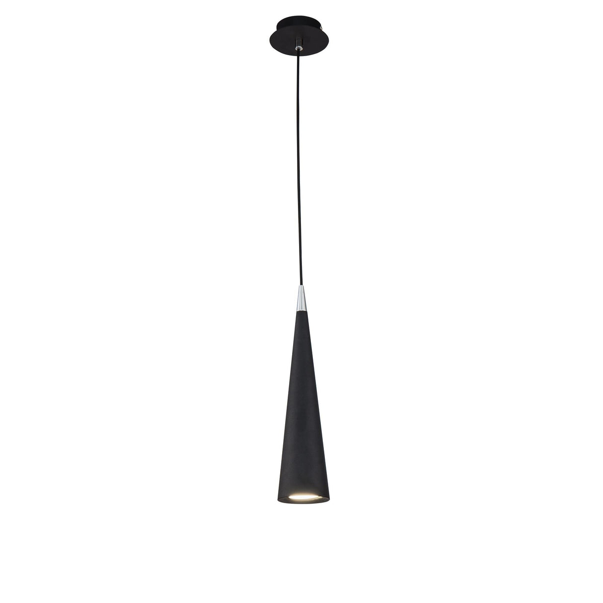 Nevill Sleek Black Metal Pendant Light