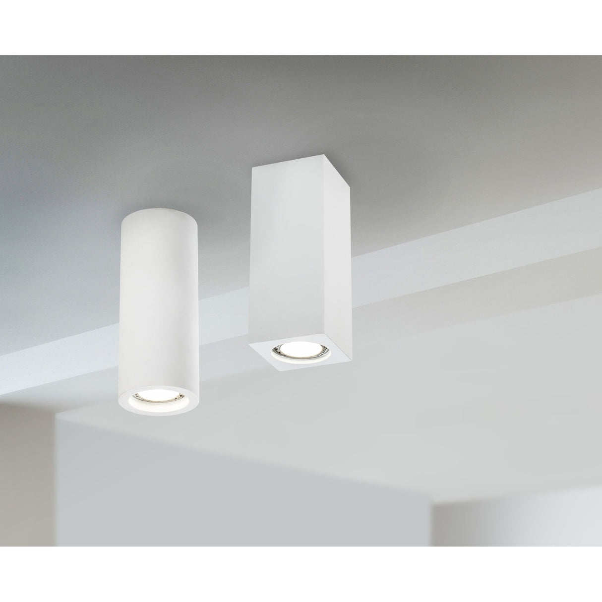 Sleek White Plaster Ceiling Pendant Lamp - GU10 30W