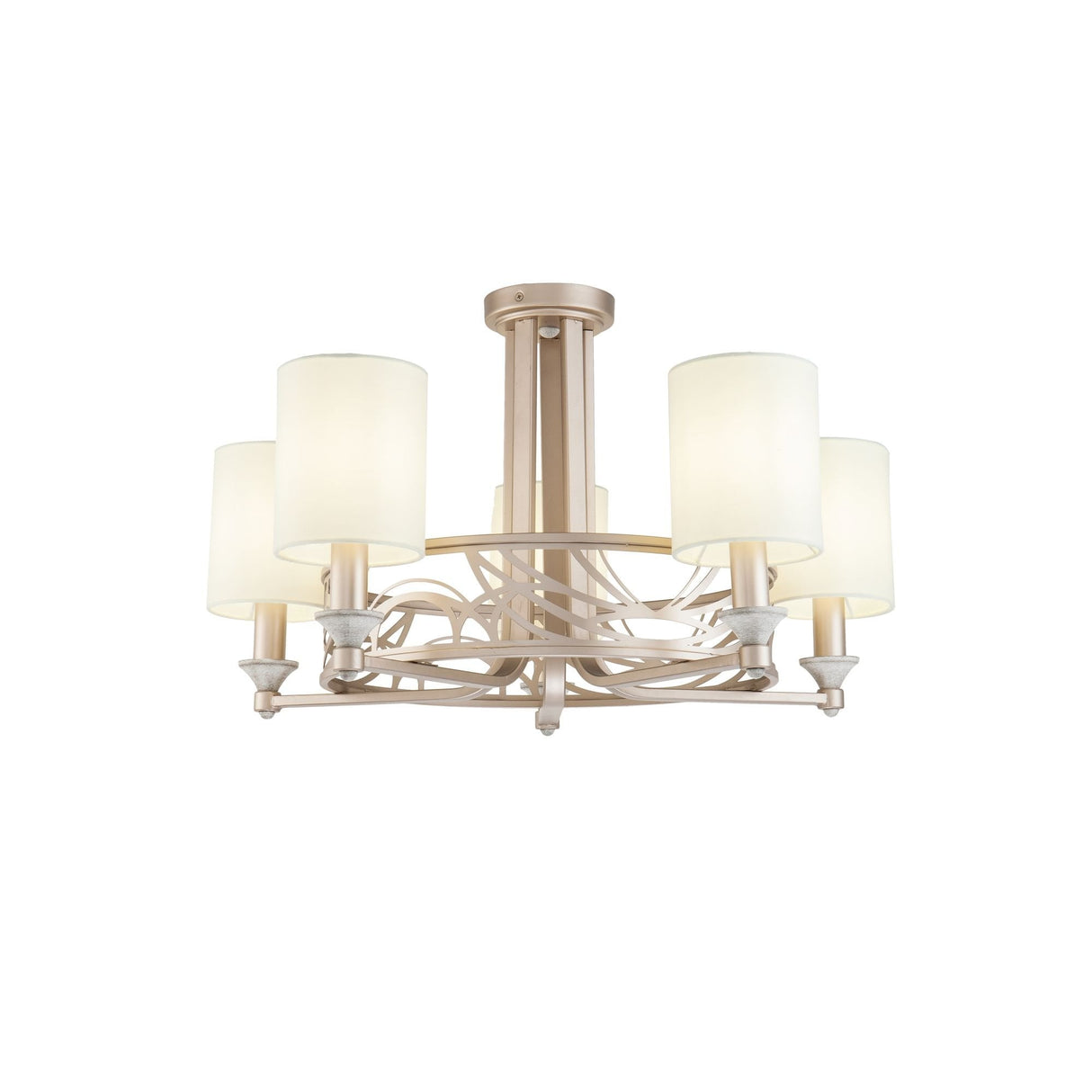 Vittoria Elegant Cream and Gold 5-Light Chandelier