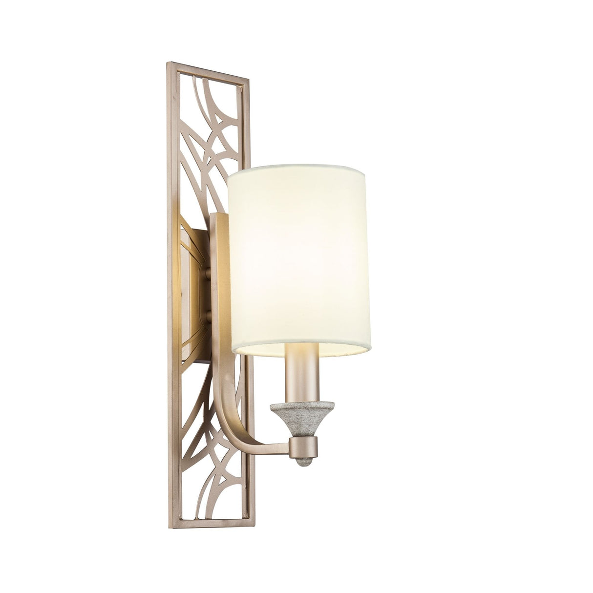 Vittoria Elegant Cream and Gold Wall Sconce with Fabric Shade