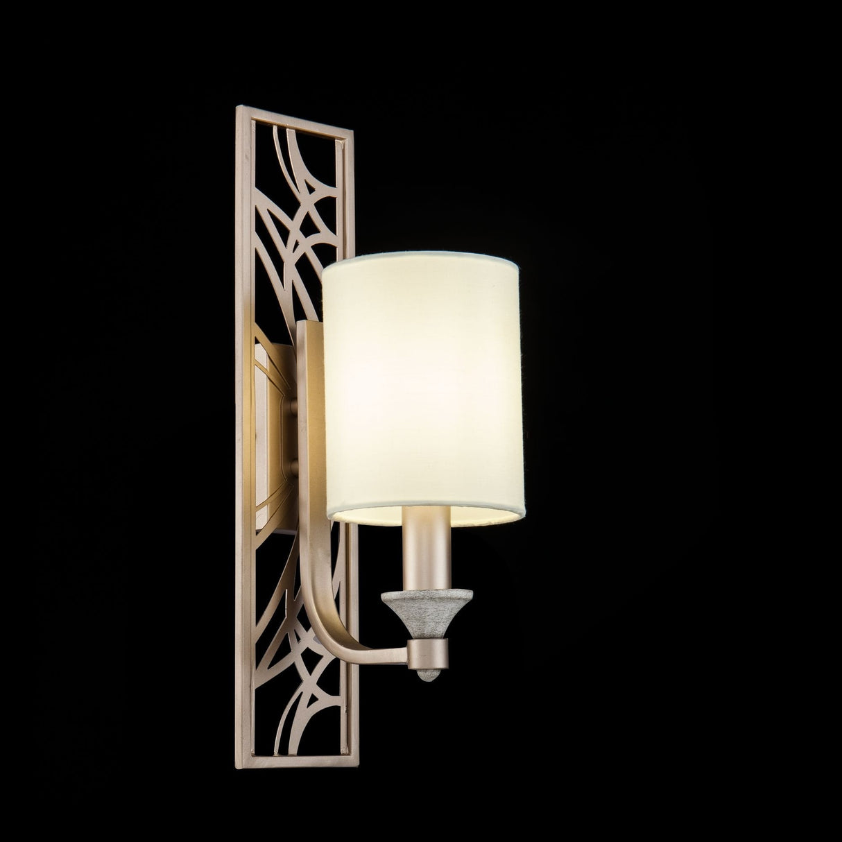 Vittoria Elegant Cream and Gold Wall Sconce with Fabric Shade