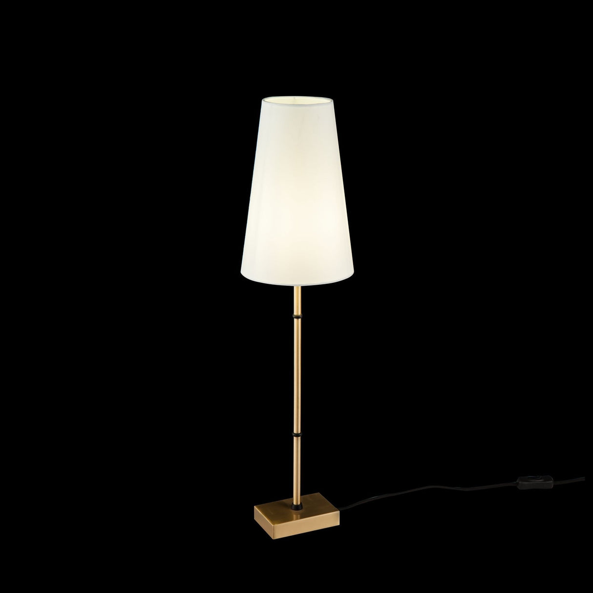 Elegant Brass Zaragoza Table Lamp with Fabric Shade