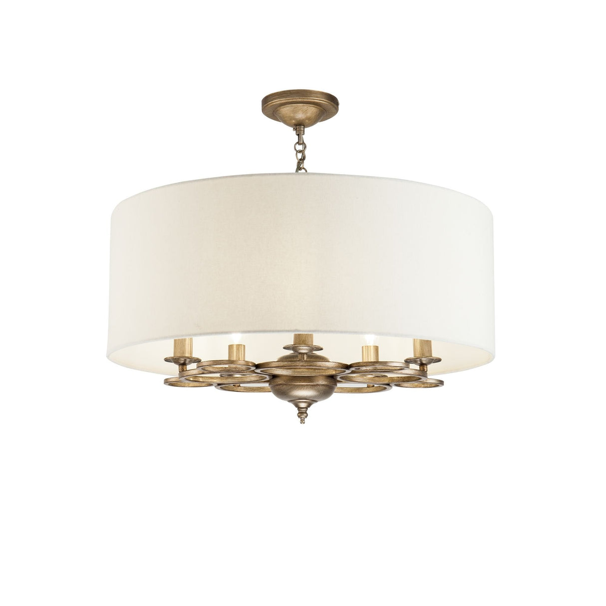 Vintage Gold Pendant Light Fixture with 5 Bulb Design