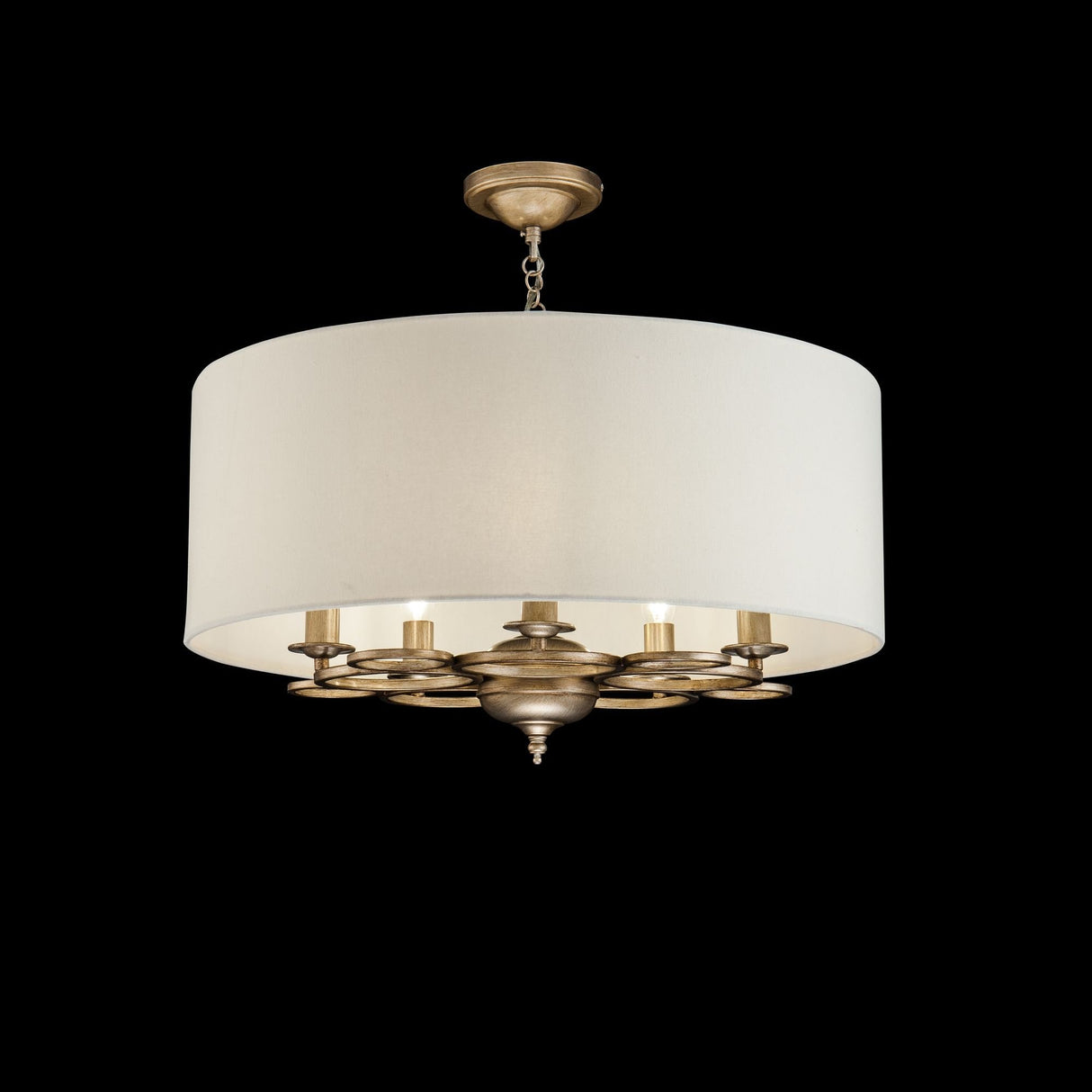 Vintage Gold Pendant Light Fixture with 5 Bulb Design