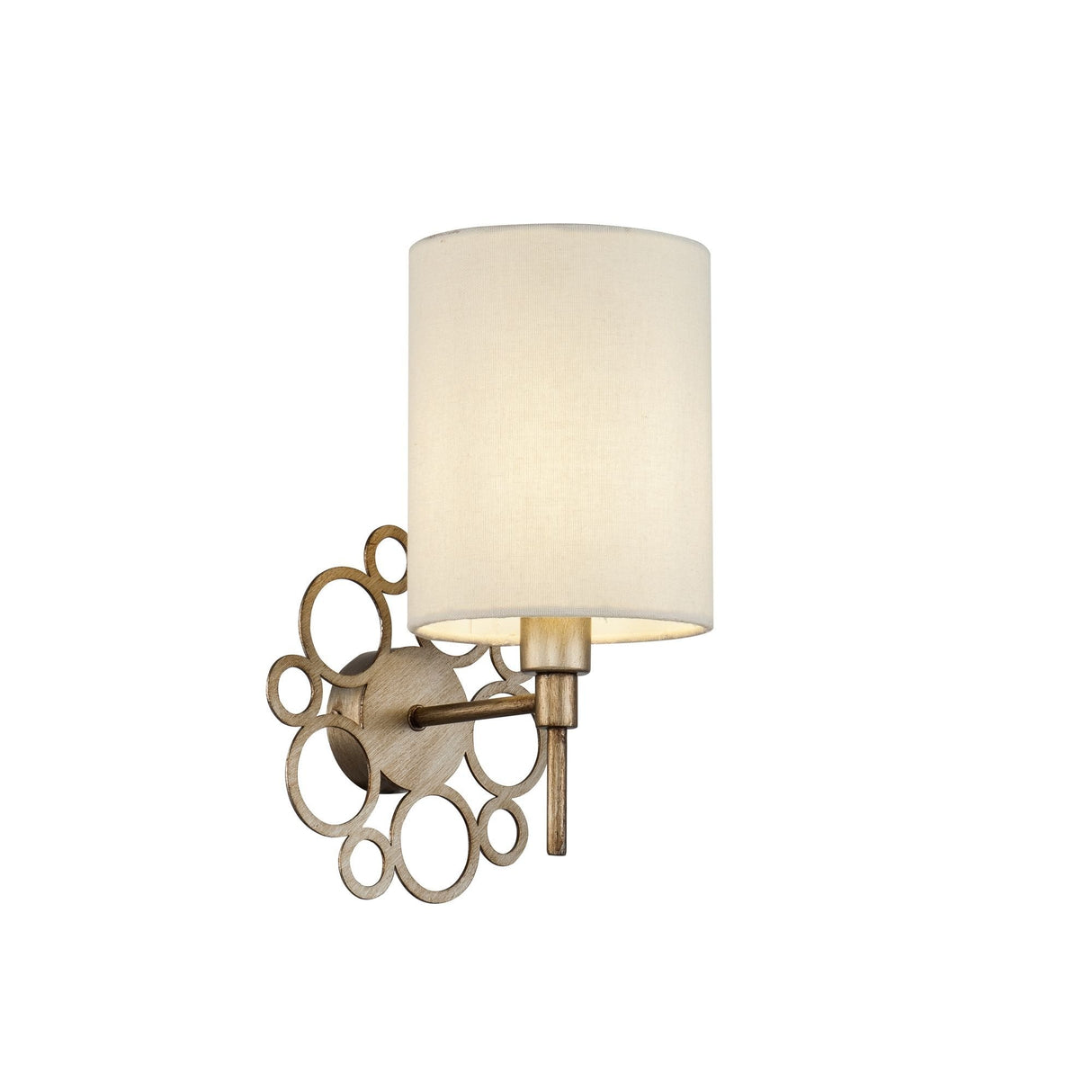 Vintage Gold Wall Sconce with Fabric Shade - 1 x E14 40W