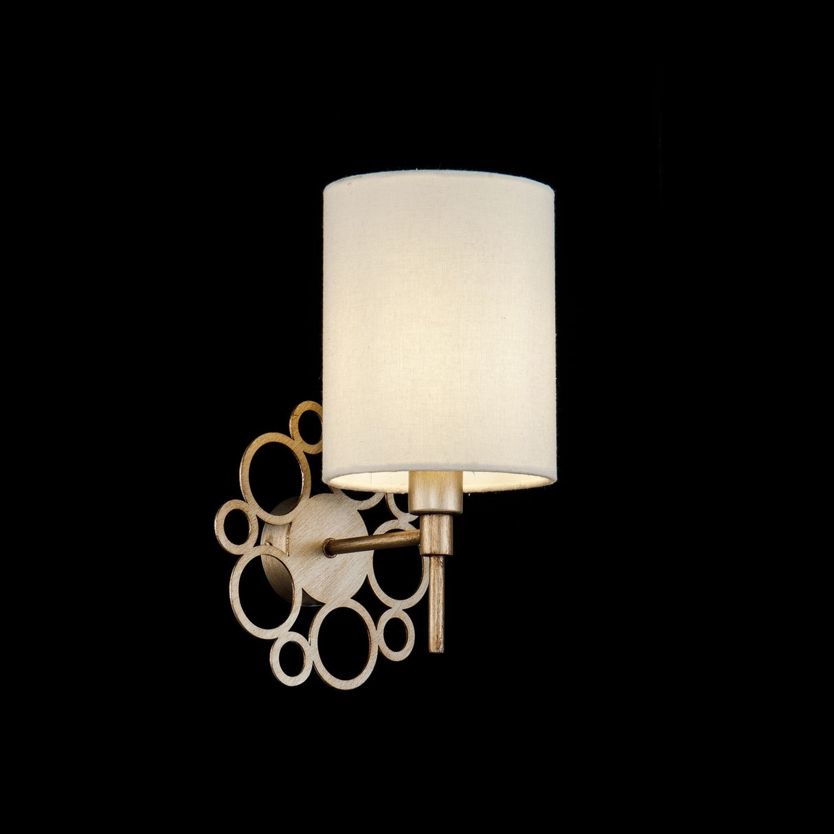 Vintage Gold Wall Sconce with Fabric Shade - 1 x E14 40W