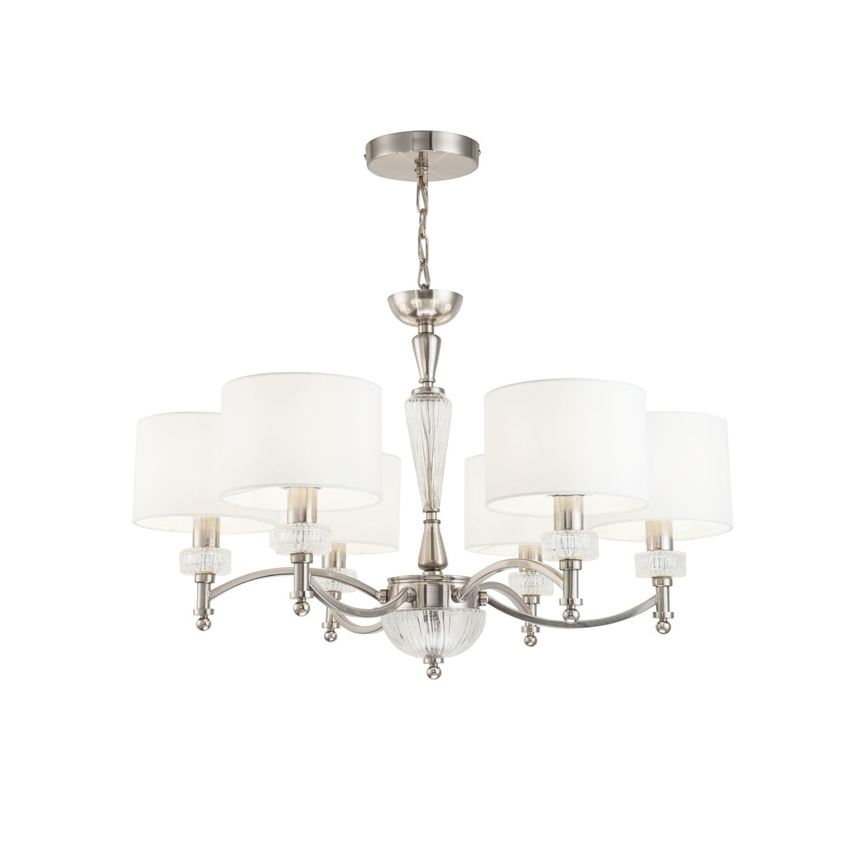 Elegant Alicante Nickel Chandelier with 6 Lights