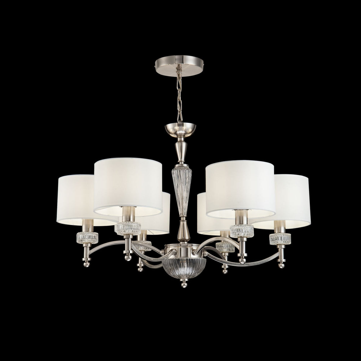 Elegant Alicante Nickel Chandelier with 6 Lights