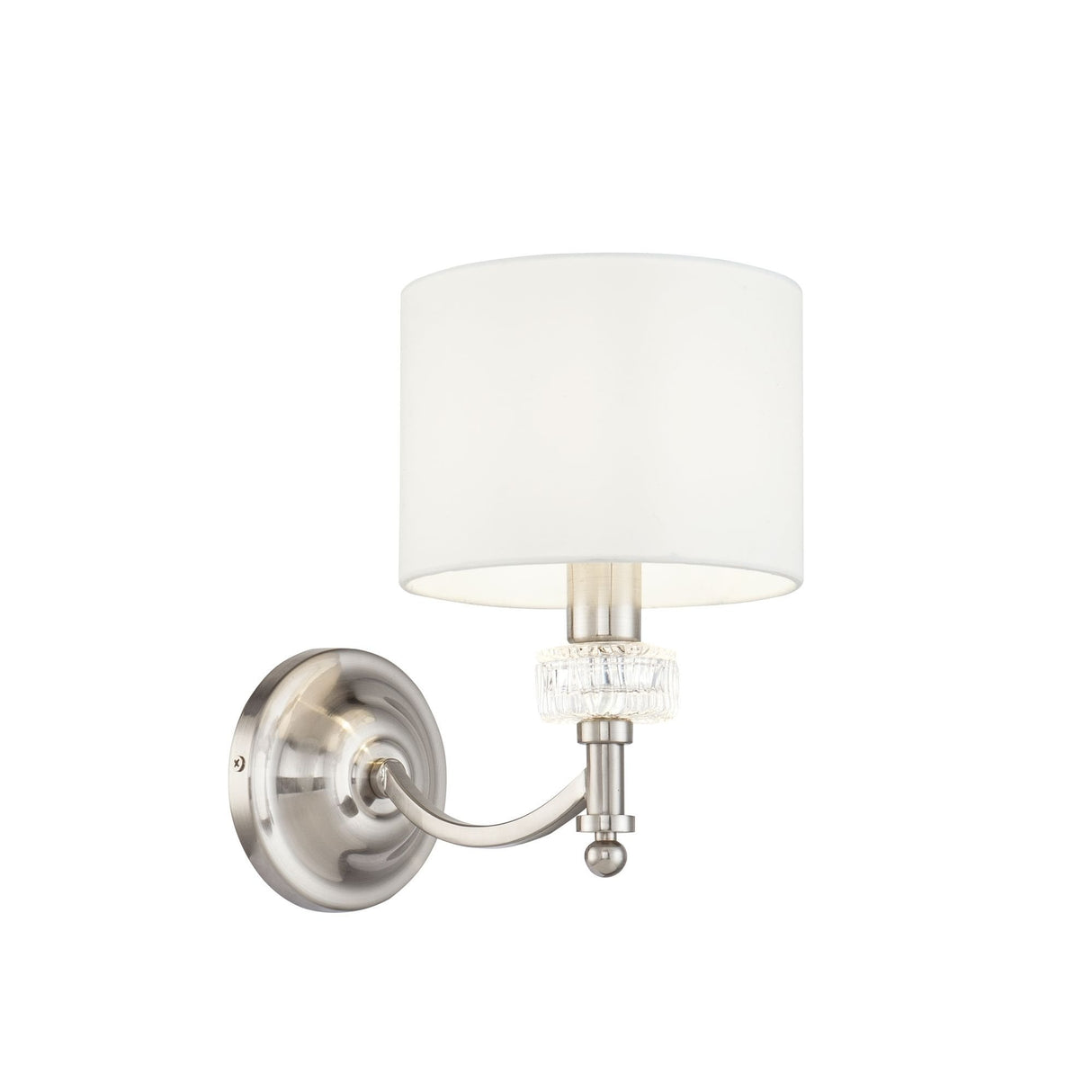 Alicante Nickel Wall Sconce with Fabric Shade