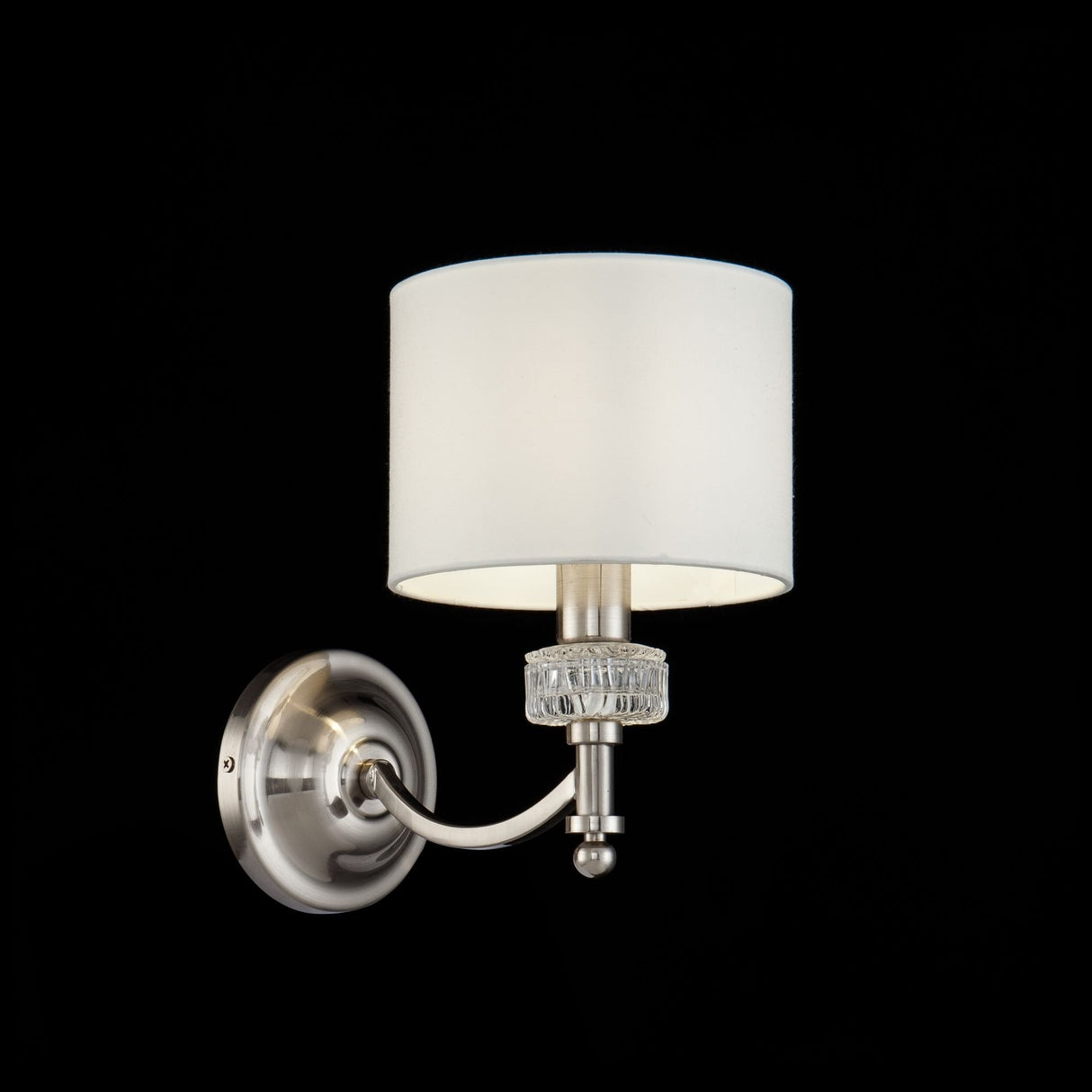 Alicante Nickel Wall Sconce with Fabric Shade