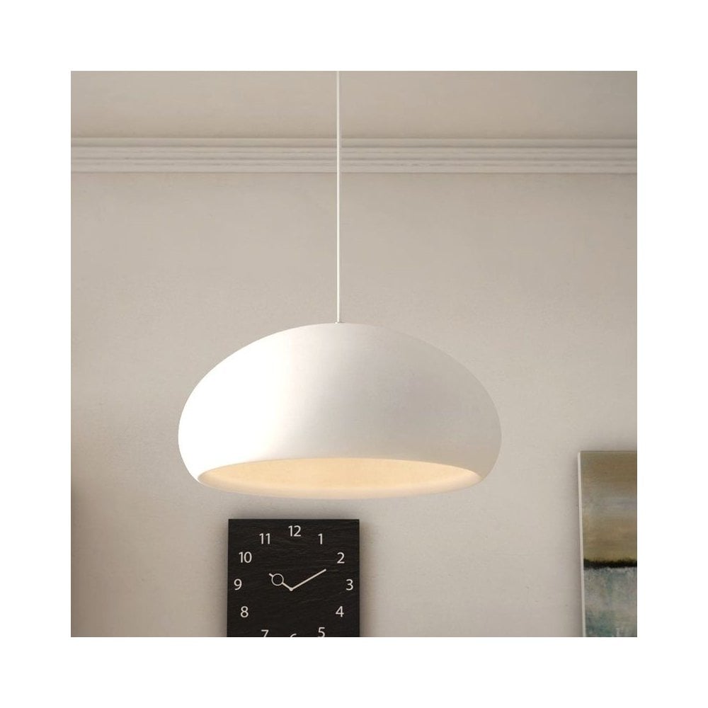 Herculean Modern White Rough Sand Dome Pendant Ceiling Light Fixture