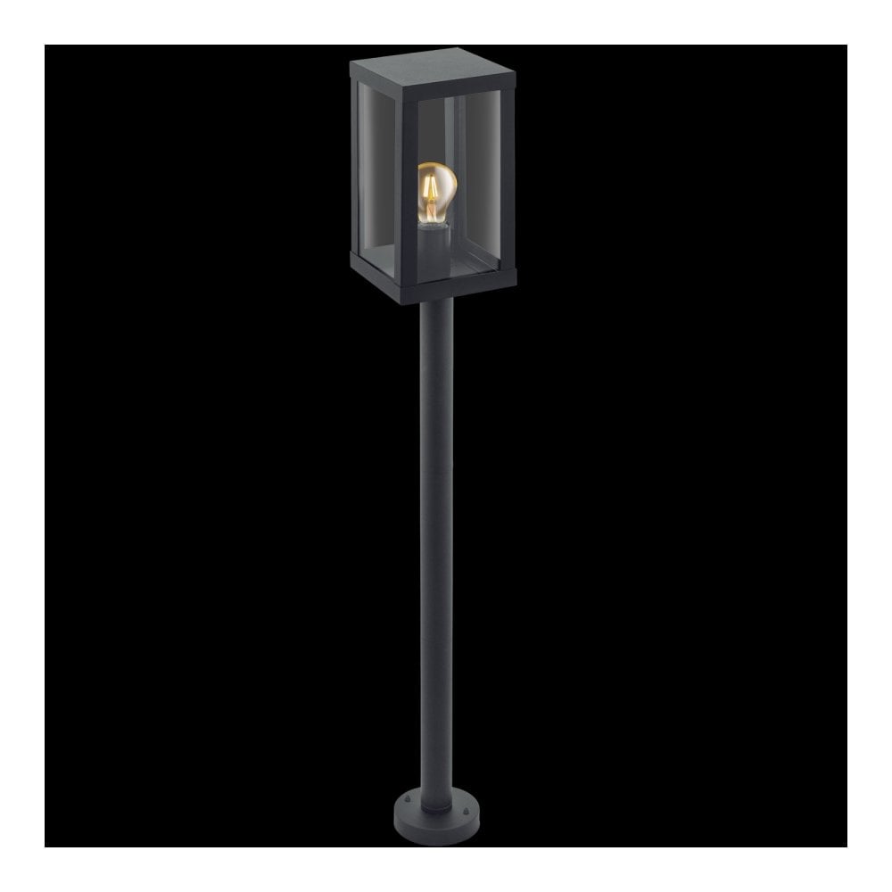 Alamonte Outdoor Black Steel Lantern Post Light