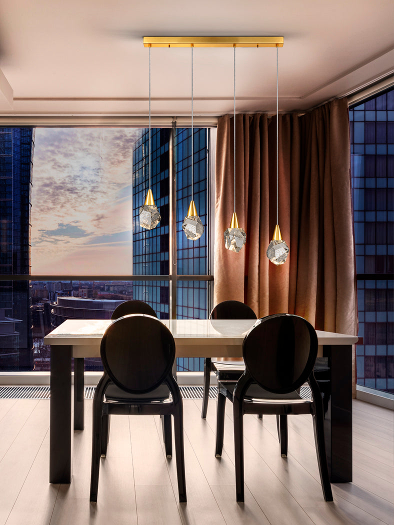Golden Glow: Aquaria 4-Light Pendant Lamp