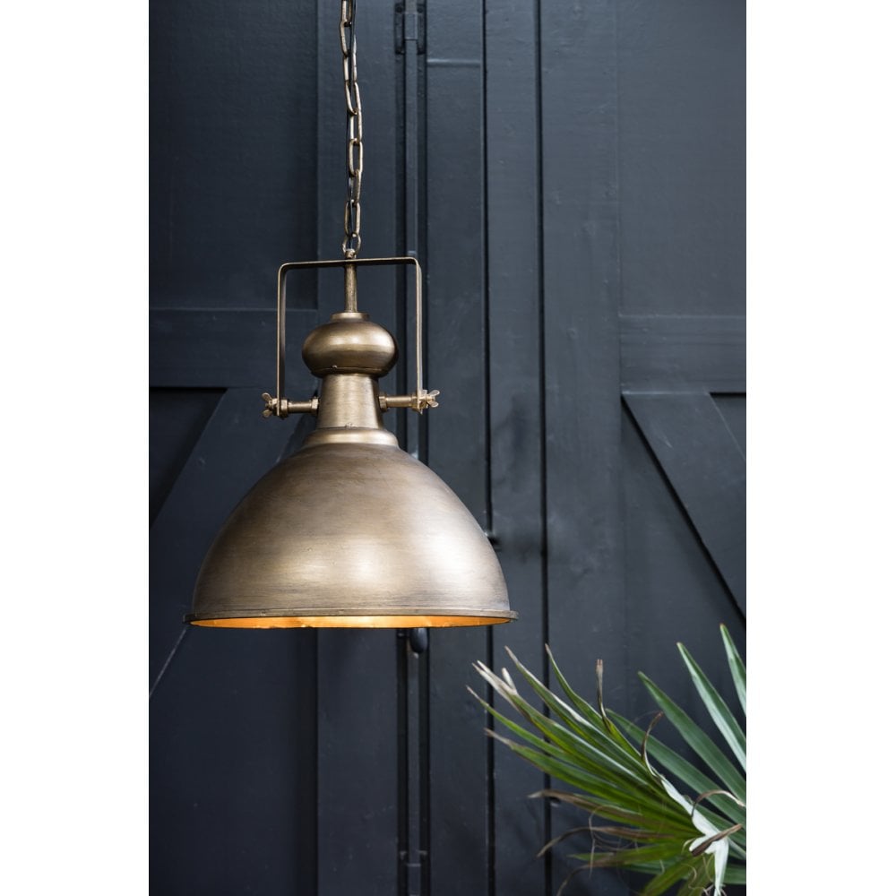 Vintage Bronze Pendant Light with Chain - Ford Collection, 43cm Diameter