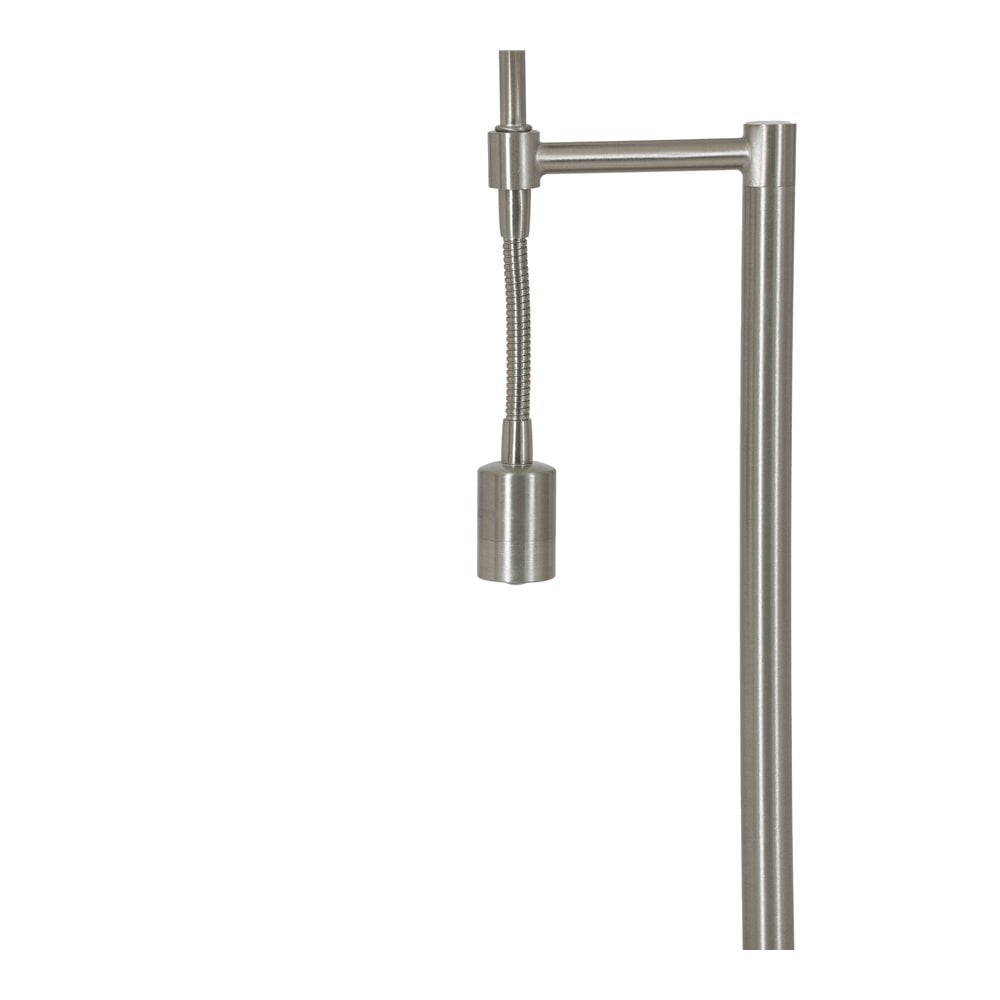 Calgary Satin Nickel Modern Floor Lamp, 138 cm