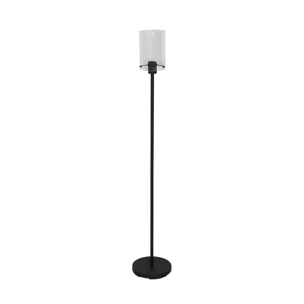 Sleek Vancouver Black Matte Floor Lamp with Elegant Glass Shade