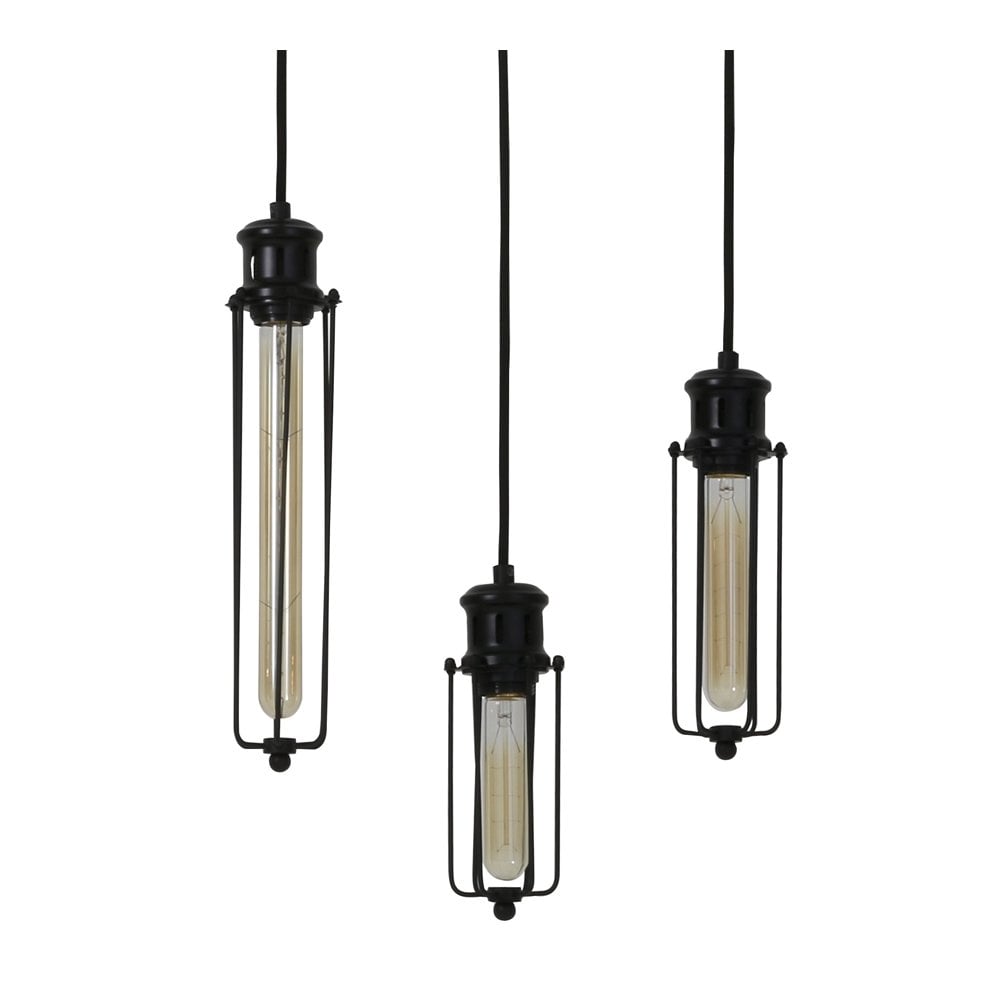 Dagmar 9-Light Rectangle Pendant Lamp in Black - 140x14x120cm