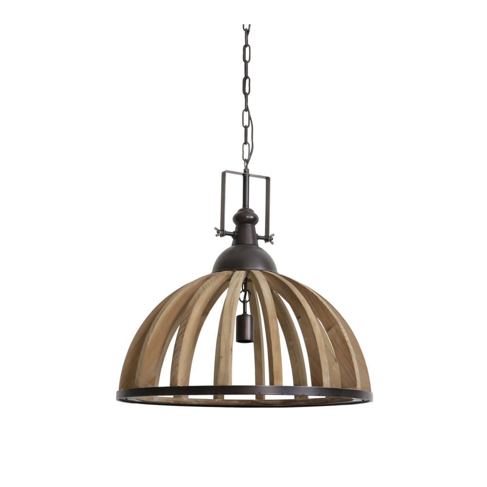 Round Djem Pendant Lamp with Zinc Wood Top