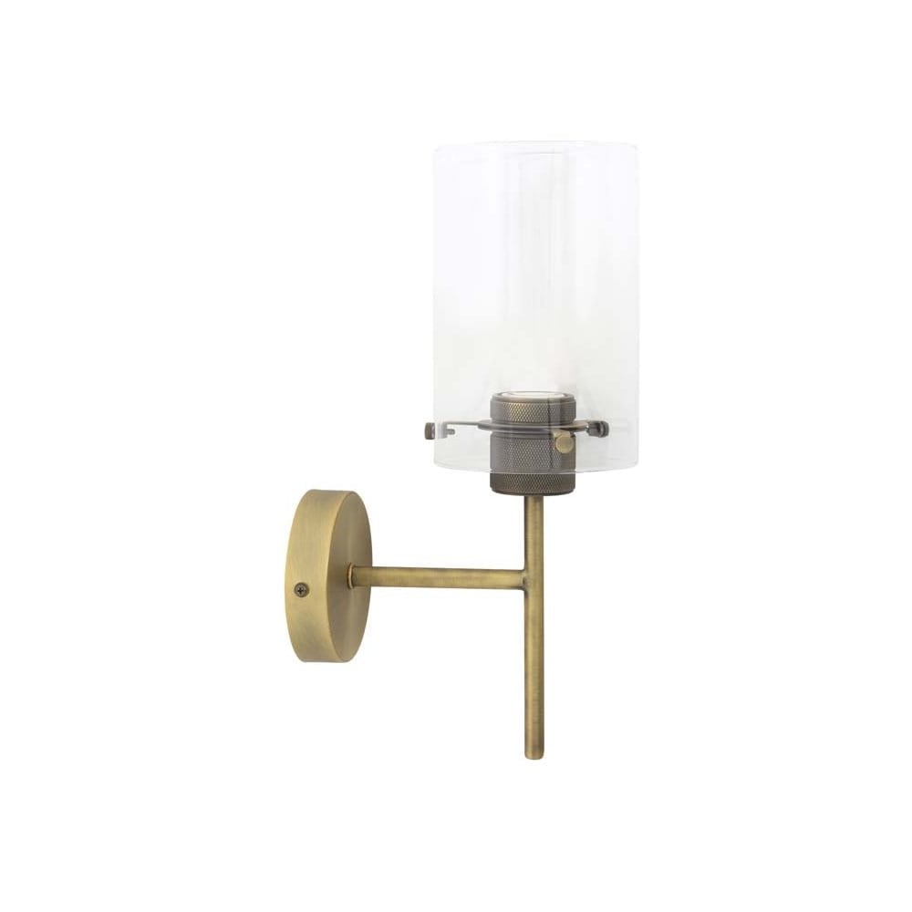 Vintage Bronze-Glass Wall Sconce 22x12x35 cm with E27 Socket