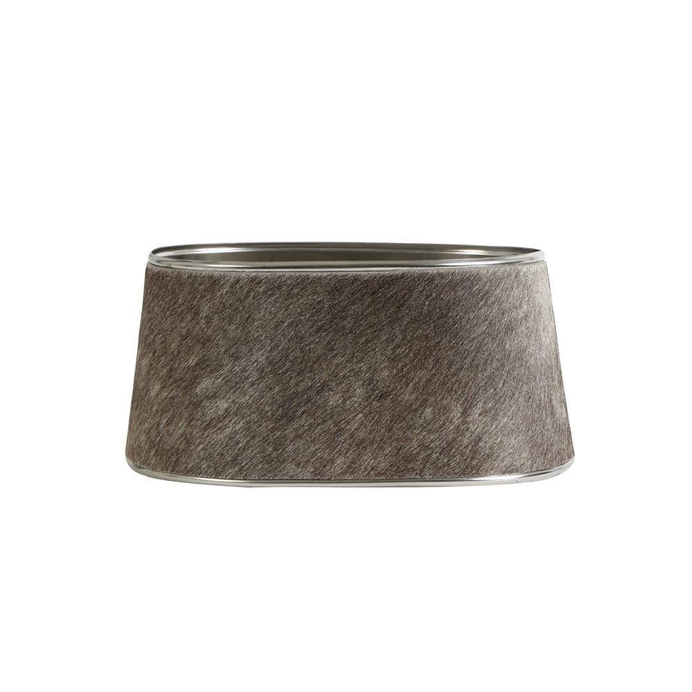 Grey Cowhide Oval Lamp Shade 35x30x17cm