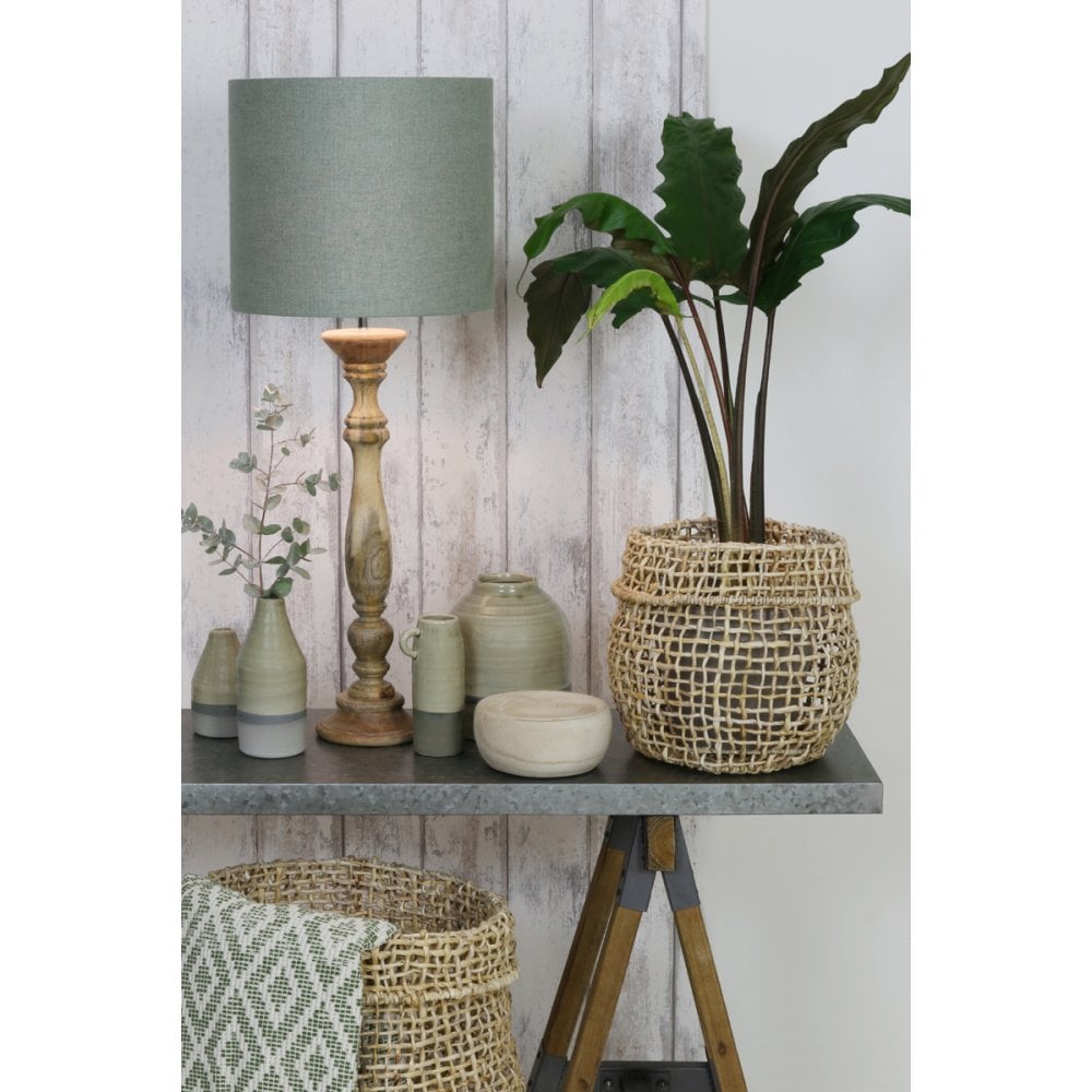 Elegant Romez Green and Grey Decorative Vase - 8x14.5cm