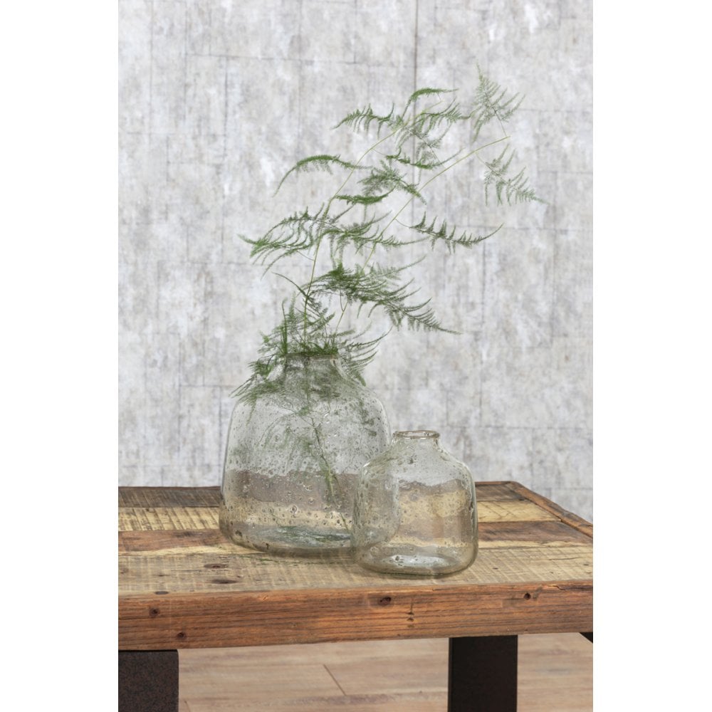 Elegant Clear Glass Round Vase 23cm - Deoni Collection