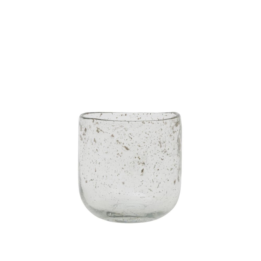 Parli Clear Glass Vase with Stone Finish - 10cm