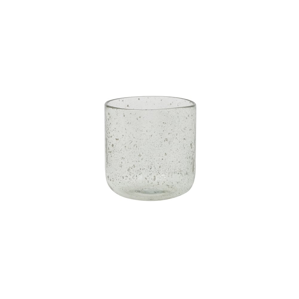 Crystal Clear Parli Round Glass Vase - 16x16.5cm Stone Finish