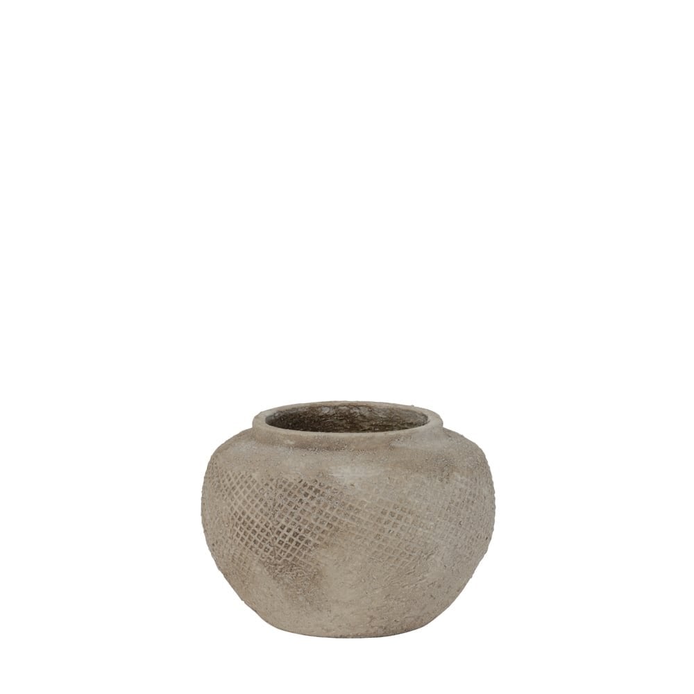 Elegant Round Gray Ceramic Pot, 27.5cm Diameter, Vertas Home Decor Collection