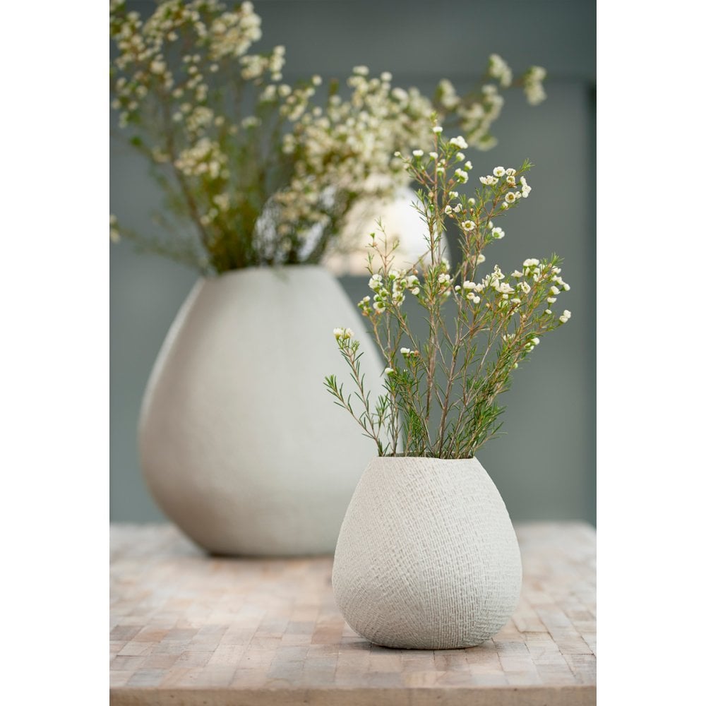 Elegant Round Ceramic Vase - White, 19x20cm by Jake Ceramics