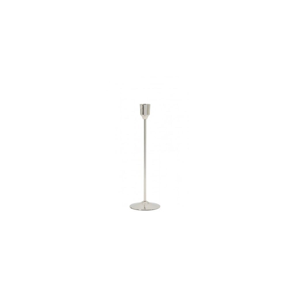 Elegant Serla Nickel Candle Holder - 25.5cm Height
