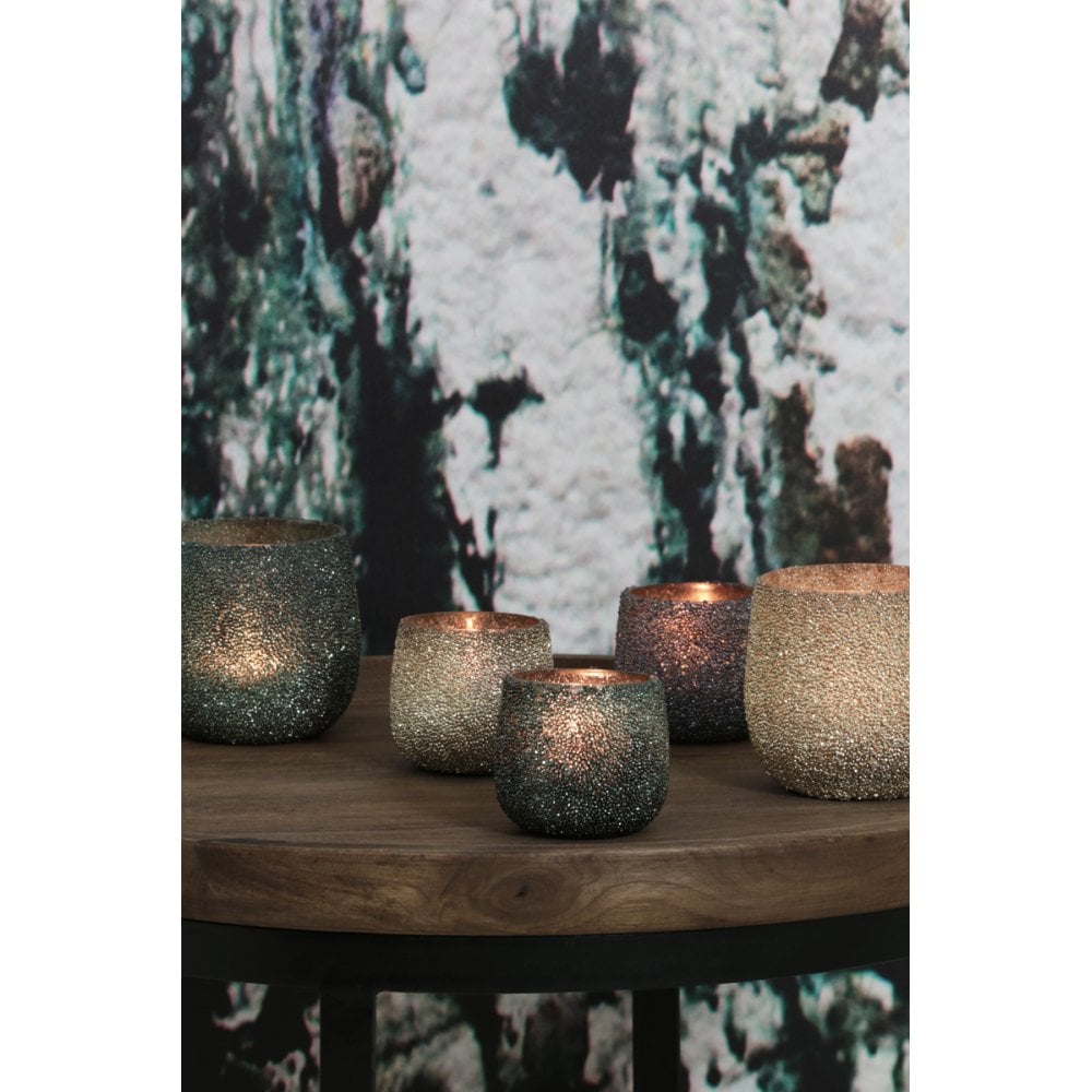 Alvega Glass Trio: Mixed Blue Tealight Holders (7x7cm)