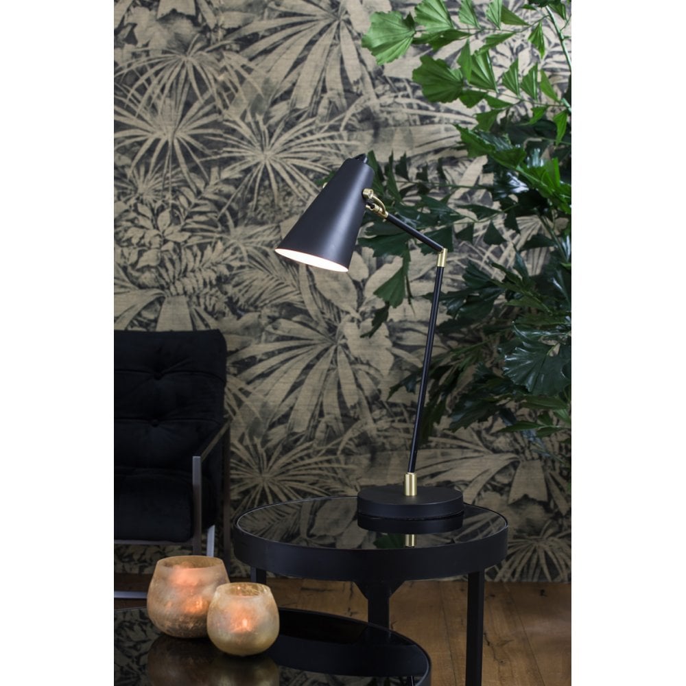 Elegant Black and White BORRE Desk Lamp, 76.5x18x89.5 cm