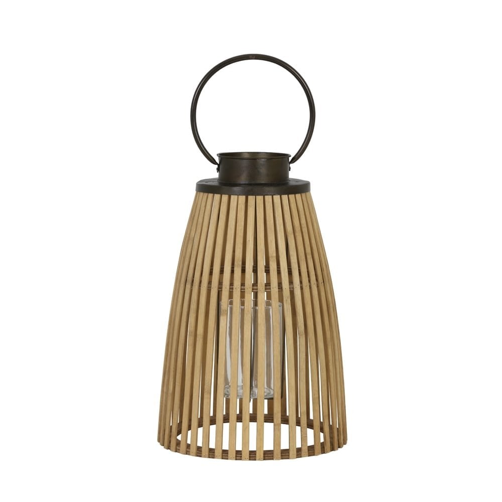 Bamboo and Zinc Round Lantern 25x54cm - Pavia Collection