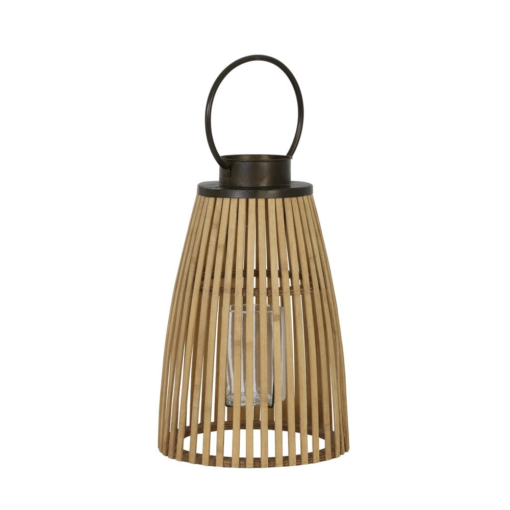 Bamboo and Zinc Round Lantern 25x54cm - Pavia Collection