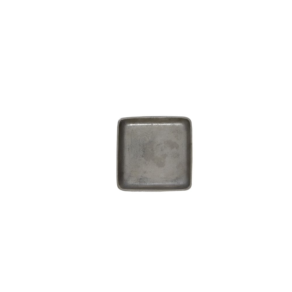 Viborg Square Metal Dish 20x20cm in Raw Nickel Finish
