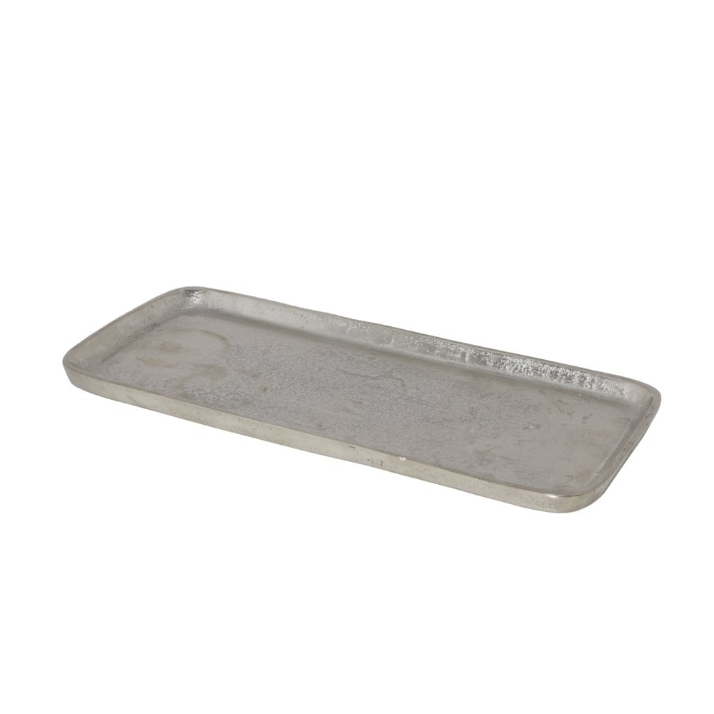 Lars Raw Nickel Rectangular Decorative Dish - 41cm x 17.5cm