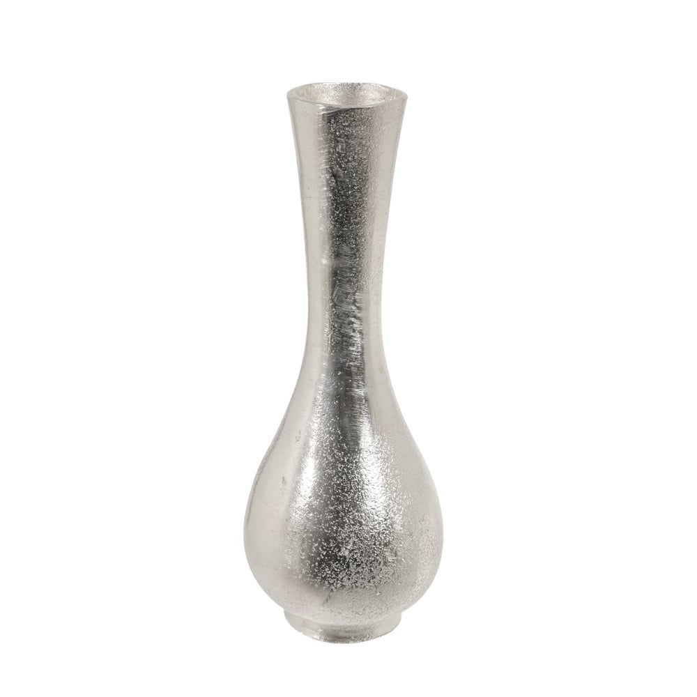 Syracuse Raw Nickel Decorative Vase 8x21 cm