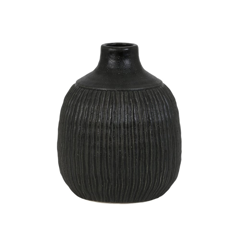 Chic Black Salvada Ceramic Vase, 21x26cm