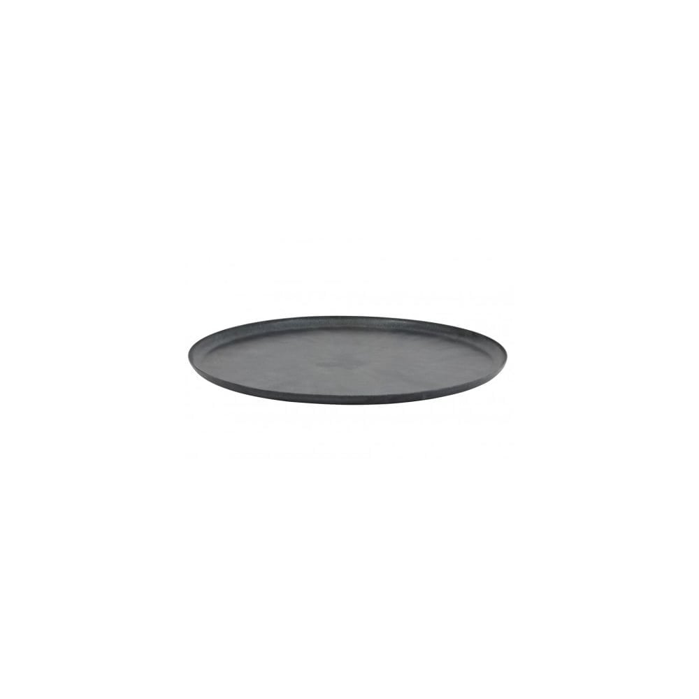 Heroya Elegant Matte Black Round Metal Tray