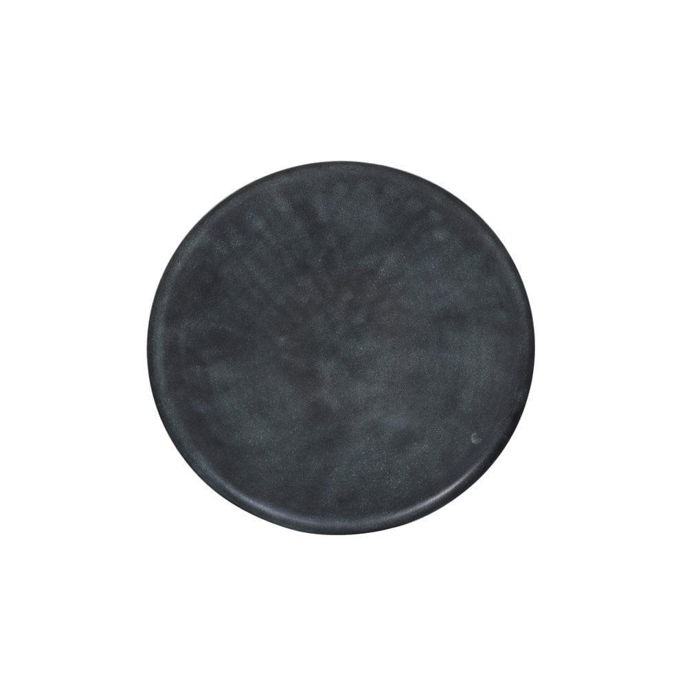 Heroya Elegant Matte Black Round Metal Tray