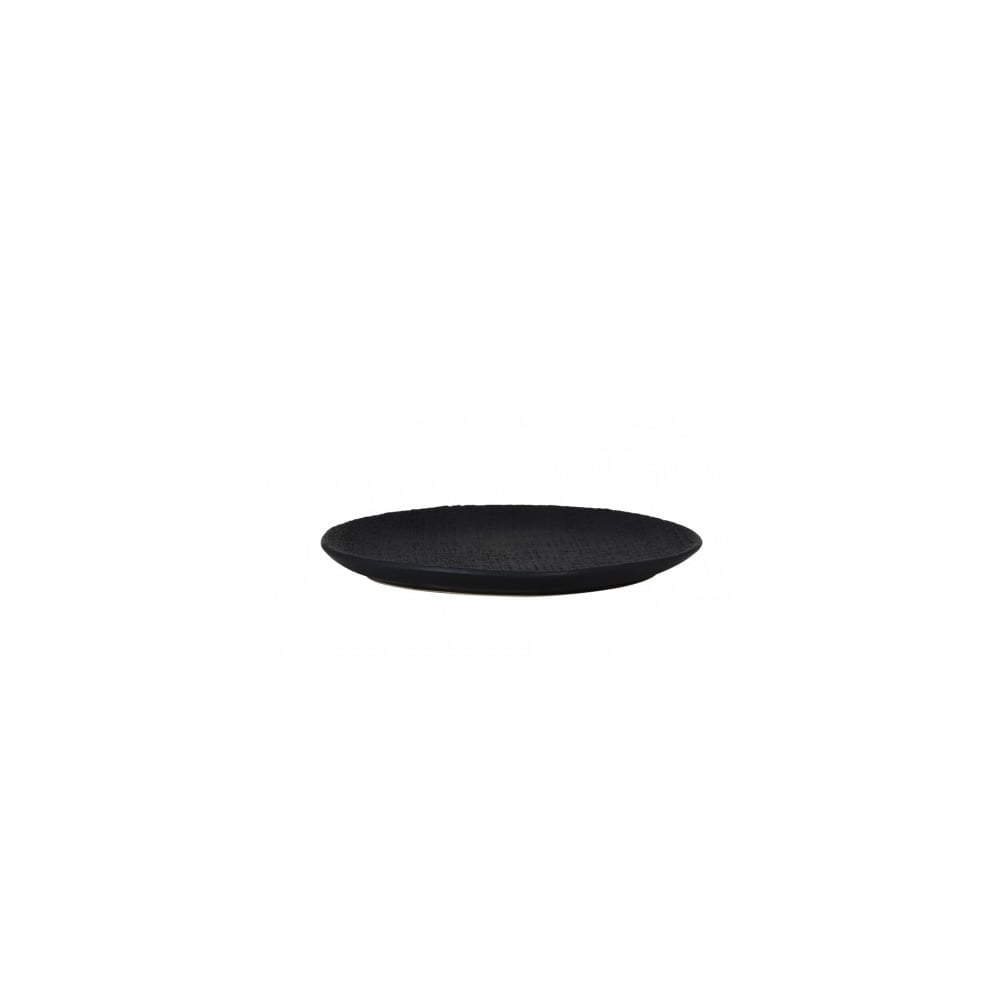 Matte Black Round Ceramic Plate by Luke - 34cm