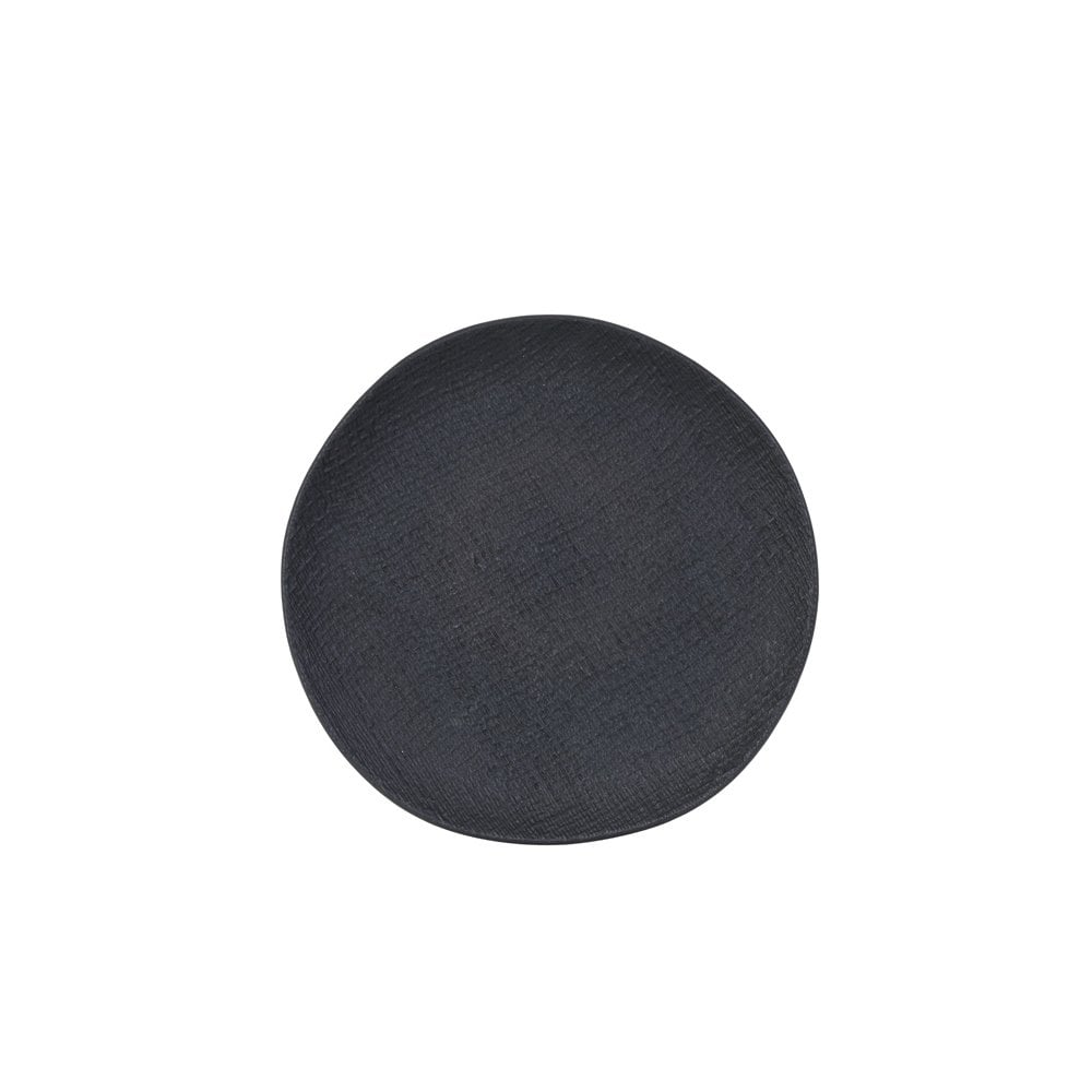 Matte Black Round Ceramic Plate by Luke - 34cm