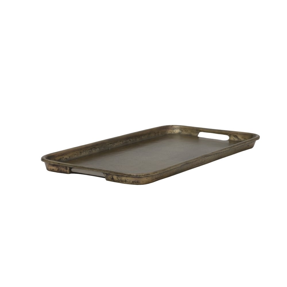 Antique Bronze Rectangular Metal Tray - 54x30cm