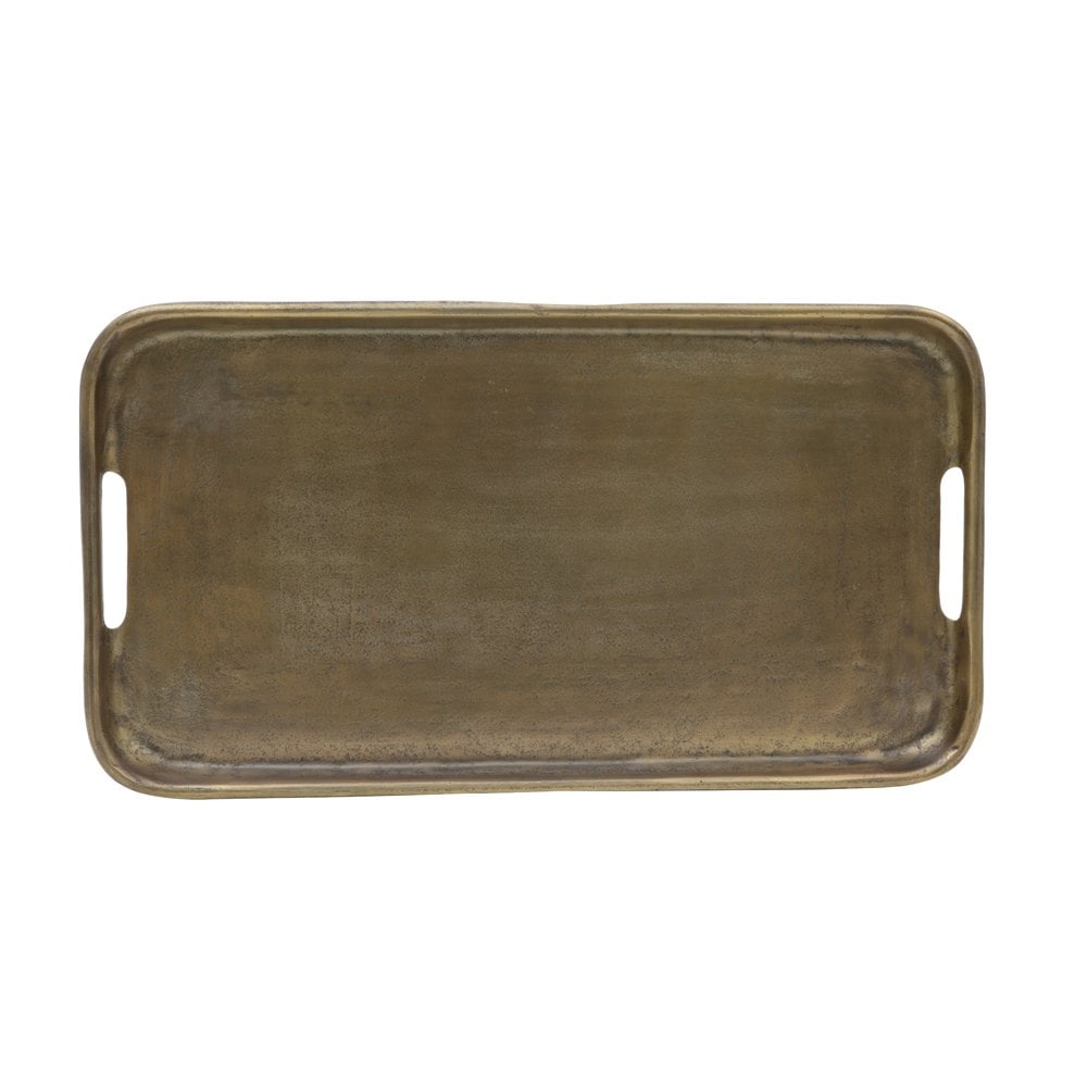 Antique Bronze Rectangular Metal Tray - 54x30cm