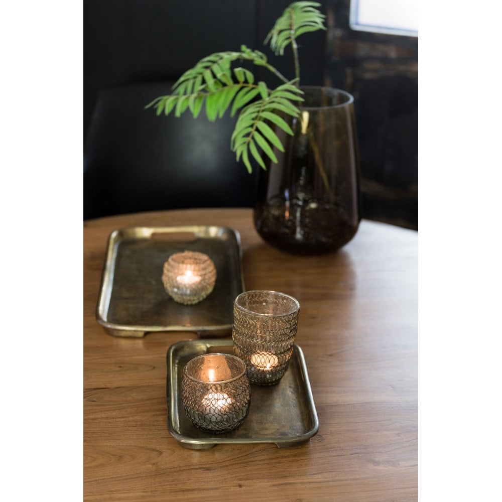 Antique Bronze Rectangular Metal Tray - 54x30cm