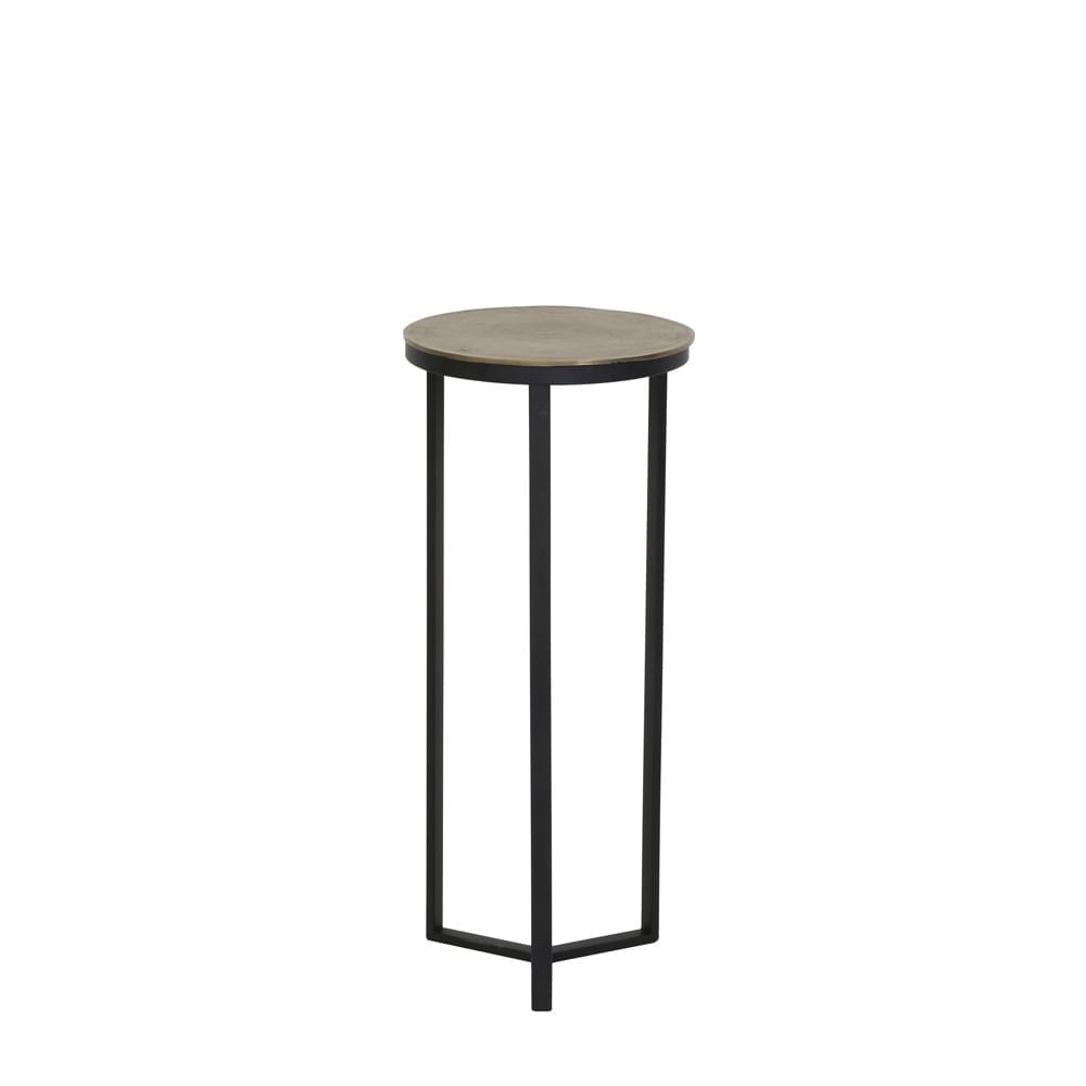 Pillar Accent Table 35x80cm in Black and Antique Brass Finish